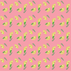 Seamless background design of flowers and leaves
