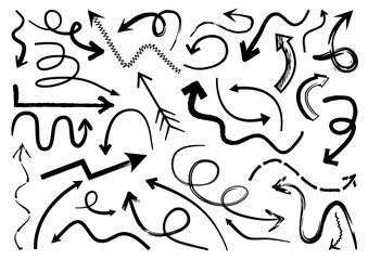 Set of hand drawn arrows doodle design elements Premium Vector
