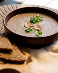 cream soup of wild mushrooms