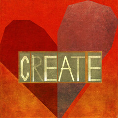 Textured background image depicting the message: Create