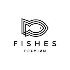 three fishes logo vector icon illustration