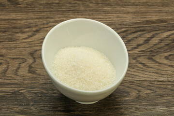 White sugar in the bowl