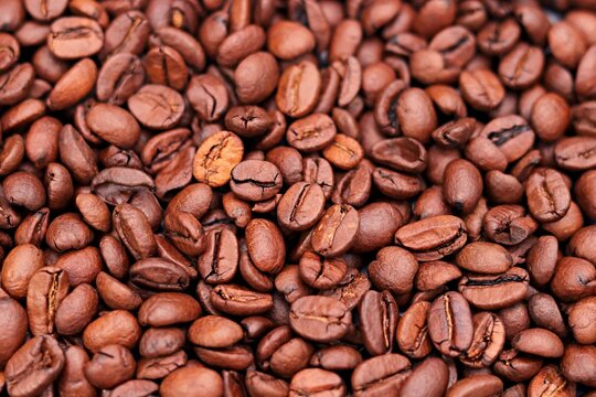 coffee beans close up © mkupiec7