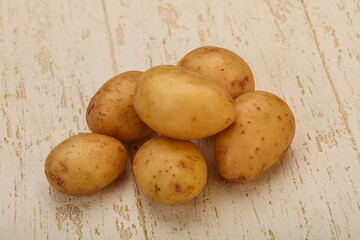 Raw baby young potato heap