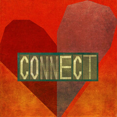Textured background image depicting the message: Connect