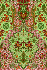 Paisley Floral Pattern. Seamless Ornamental Indian fabric patterns. colorful background