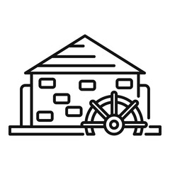 Turbine water mill icon. Outline turbine water mill vector icon for web design isolated on white background