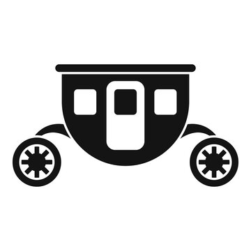 Horse brougham icon. Simple illustration of horse brougham vector icon for web design isolated on white background