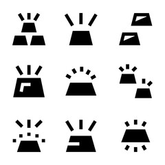 Gold Bars Vector Icons 1