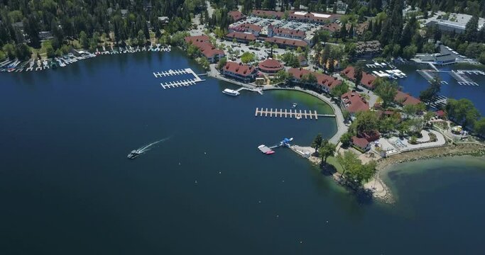 Drone Aerial Footage of Lake Arrowhead located in Big Bear, California.