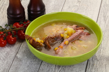 Peas soup with ribs