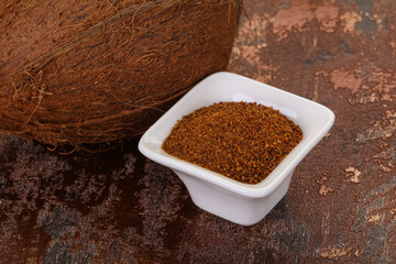 Coconut brown sugar in the bowl