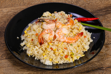 Thai style fried rice with prawn