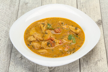 Traditional thai curry chicken soup