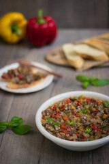 Eggplant and Bell Pepper Caponata