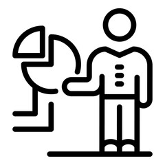 Presentation chart man icon. Outline presentation chart man vector icon for web design isolated on white background