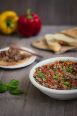 Eggplant and Bell Pepper Caponata