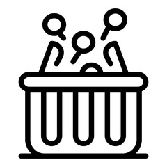 Creative marketing box icon. Outline creative marketing box vector icon for web design isolated on white background