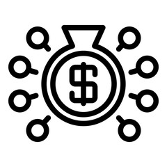 Advertise budget icon. Outline advertise budget vector icon for web design isolated on white background