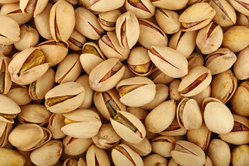 Background of fresh roasted pistachio nuts