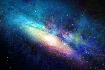 Galaxies and stars in space. Starry sky