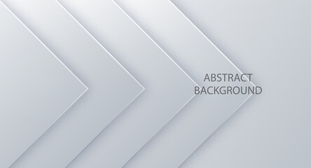 White vector background square for text and message website design. Abstract 3d background with white paper layers