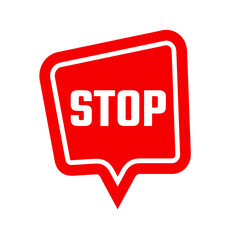 stop sign on white background. Vector icon.