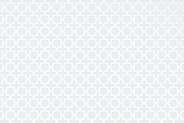 Arabic Block white hexagonal pattern background. Islamic Blue ornament vector. Geometric shape. Texture arabian traditional motif - Vector