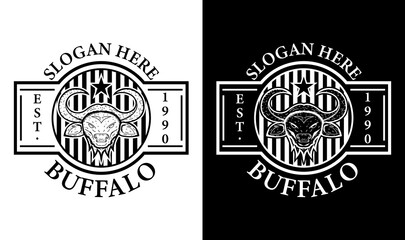 Buffalo Vintage Retro Badge Label Emblem Logo design inspiration