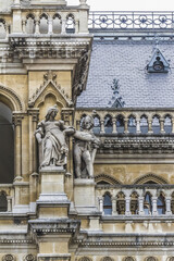 Fototapeta premium Neo-Gothic style City Hall building (Rathaus, 1883) in Vienna, Austria.