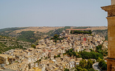 Fototapeta na wymiar aerial view of the city of Ragusa