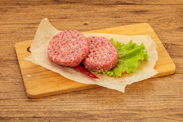 Raw beef cutlet for burger