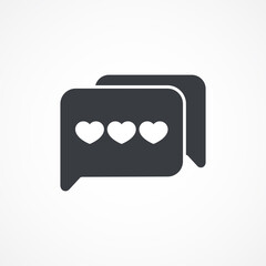 Dating App, Love Chat Logo, Vector Icon On White