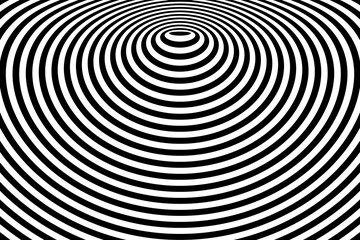 Circle lines pattern. Abstract design. Convex cone shape.