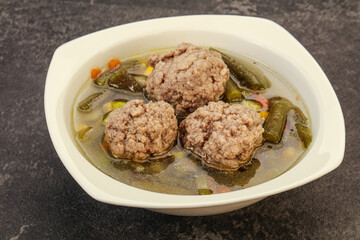 Soup with vegetables and meat balls