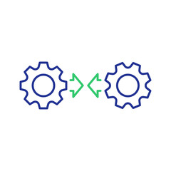 Integration Process, Technology Icon With Cogwheel