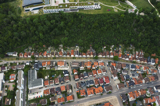 aerrial drone photo of German town Heidenheim an der Brenz