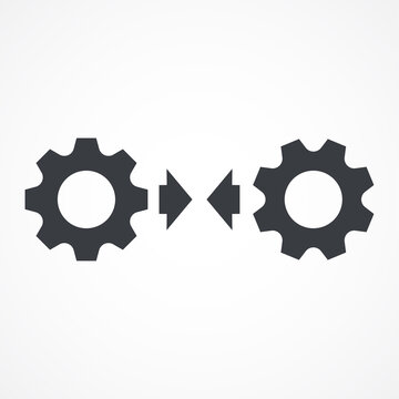 Integration Process, Technology Icon With Cogwheel