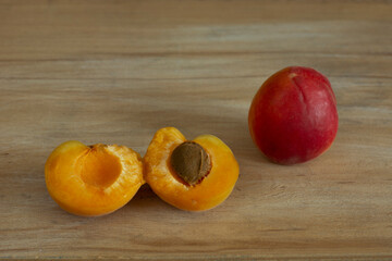 apricot berries on wooden background
