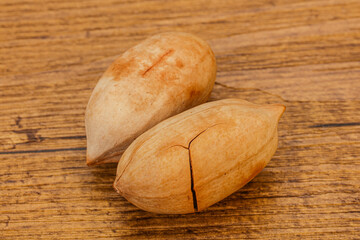 Ripe tasty Two pecan nuts
