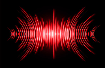 Sound waves oscillating dark light