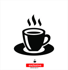 Cup Of Coffee Icon.Flat design style vector illustration for graphic and web design.