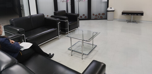 Waiting room of doctor's office in Brazil
