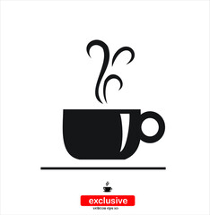 Cup Of Coffee Icon.Flat design style vector illustration for graphic and web design.