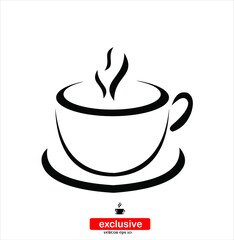 Cup Of Coffee Icon.Flat design style vector illustration for graphic and web design.