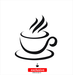 Cup Of Coffee Icon.Flat design style vector illustration for graphic and web design.