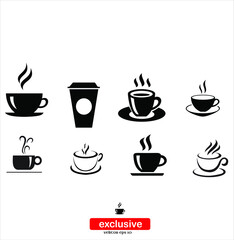 Cup Of Coffee Icon.Flat design style vector illustration for graphic and web design.