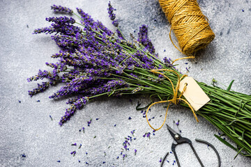 Summer card concept with Lavandula flowers