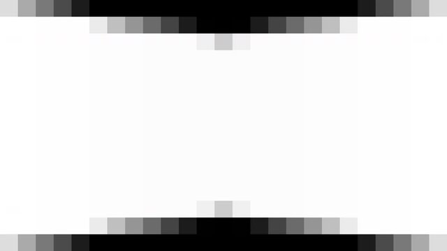 Abstract geometric black and white pixel transition wipes