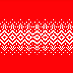 Fototapeta na wymiar Christmas and New Year Design. Knitted seamless pattern in pixel.